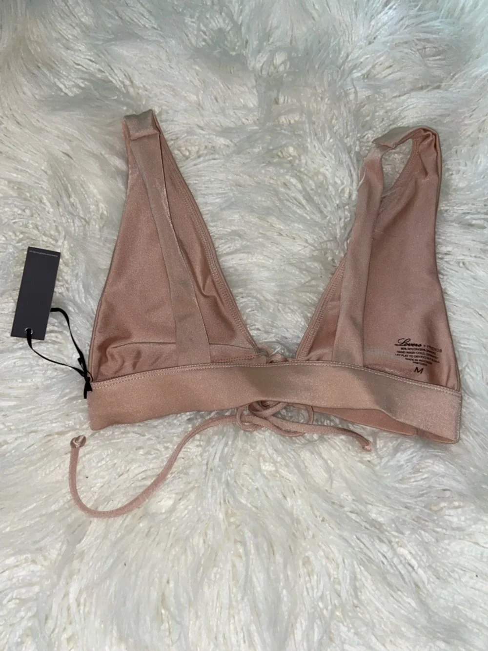 Lovers + Friends Rose Gold Lace-Up Bikini top - Picture 7 of 8